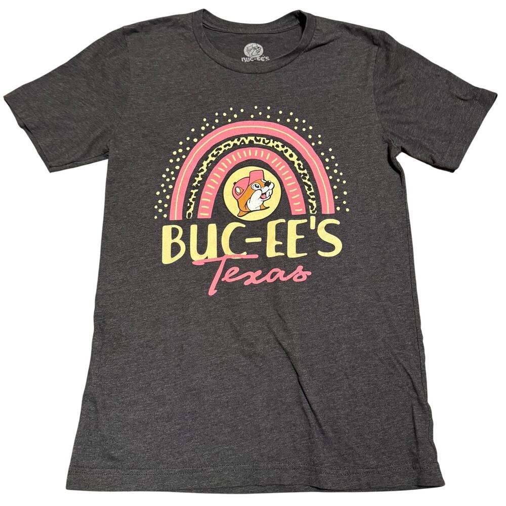 Buc-ee's Texas Rainbow Graphic T-Shirt Adult Small Heather Charcoal Beaver Tee